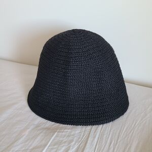 Black Knit Bucket Hat
